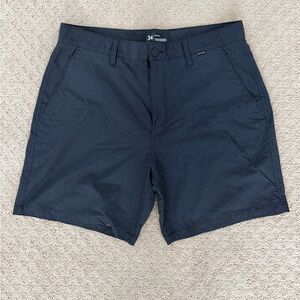 Hurley Men's Dark Blue Flat Front Shorts